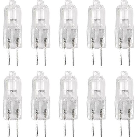 10 lampes halogènes G4, 12 V, 35 W, à montage sur broche, lumière blanche chaude (JG) (1/5)