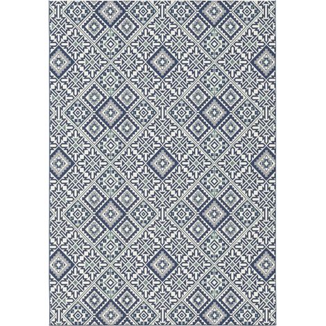 Tapis extérieur kilim 120x170 bleu rectangle CASADA 8 (1/4)