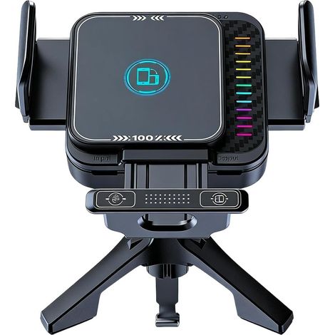Support de téléphone pour chargeur de voiture, base de serrage automatique rotative à 90 degrés  Support de téléphone pliable  Pour les voyages, les berlines, les SUV, les camions, les (1/5)