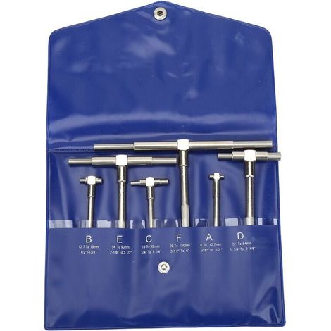 GARRYFIZH Jeu de 6 jauges télescopiques, micromètres de diamètre intérieur réglable de 8 à 150 mm