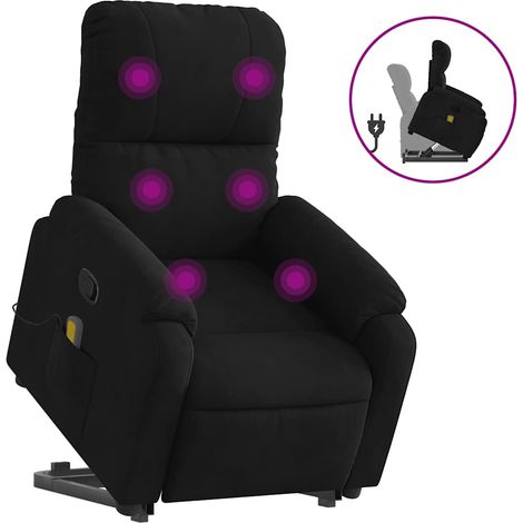 Maison Exclusive - Massagesessel mit Aufstehhilfe Schwarz Mikrofa