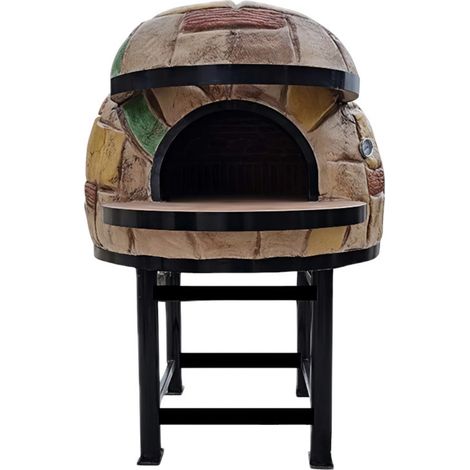 Forno legna artigianale diametro 100 cm capienza 3/4 pizze rustico base ferro