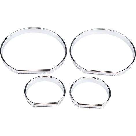 Keenso 4pcs Cadre de Décoration de Jauge de Compteur de Vitesse de Tableau de Bord Avant de Voiture Compteur de Jauge de Décoration Cadre Anneaux Garniture (1/5)