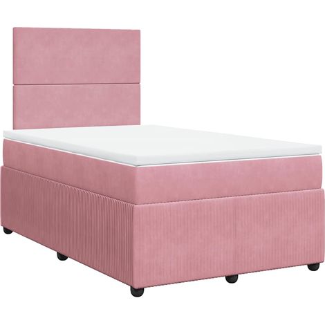 Boxspringbett mit Matratze Rosa 120x200 cm Samt vidaXL (1/5)