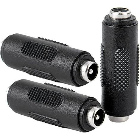 3 Pcs DC Connecteur d'alimentation Femelle à Femelle de 5.5x2.1mm, Adaptateur de coupleur Femelle à Femelle pour CCTV (1/5)