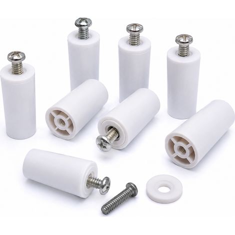 Lot de 8 Butées de Volet Roulant 40 mm Blanches avec Vis et Rondelles - Arrêts de Lame - Butoirs pour Volet Roulant - Fabrication Haute Résistance - (1/5)