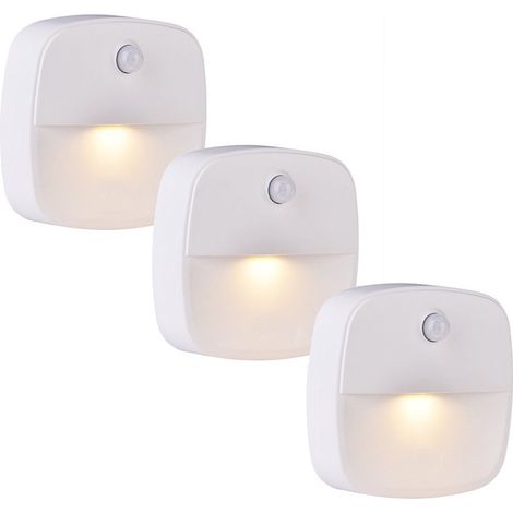 Nachtlicht-Set – 3er-Pack – Geeignet für Schlafzimmer, Treppenhäuser und Garagen – Tag-/Nachtsensor – LED-Beleuchtung für Schränke und Treppenhäuser – Batteriebetrieben