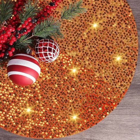 Jupe Arbre De Noël - 61 cm - Polyester - Pour Décoration De Sapin De Noël En Intérieur - 1 Pièce (1/5)