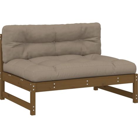 Canapé central,Canapé d'extérieur,Sofa de jardin 120x80 cm marron miel bois de pin massif CFW697744 (1/5)