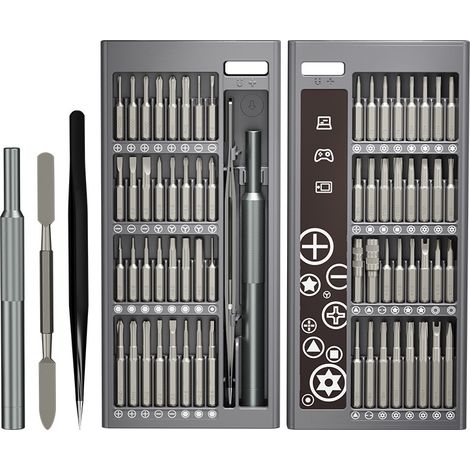 69 EN 1 Kit de Tournevis de Précision, Cadeaux Noel Homme Papa, Mini Set Outils Portables avec Torx Etoile P2/P5 Triwing Y000, pour Macbook, iPhone, Switch, PC, PS5/4, Laptop, Lunettes, Montres (1/4)