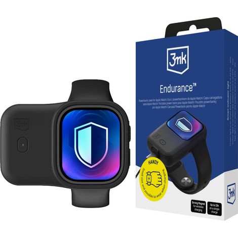 3mk Endurance Powerbank-Hülle für Apple Watch 40 mm/41 mm, 2,5 W, 1200 mAh, USB-C, Schwarz (1/5)