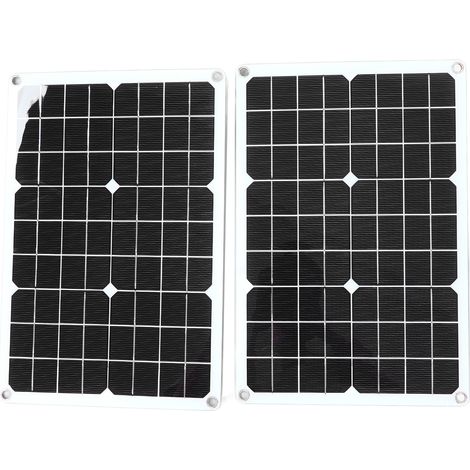 Kit solaire 40W double panneaux photovoltaïques + régulateur 30A, chargeur d'urgence générateur photovoltaïque (modèle BSBSY-917-D20S+30A) (1/5)