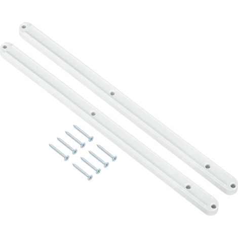 Glissières De Tiroir, 300mm - Rails De Tiroir En Plastique Avec Vis, Rail De Guidage Rainuré Monté Sur Le Côté Pour Tiroir De Cabinet Table De Chevet Armoire Commode (Blanc) (1/5)