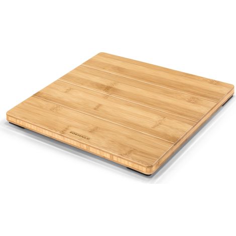 Soehnle Style Sense Bamboo Magic, digitale Holzwaage aus echtem Bambus, Waage mit unsichtbarem Display, top lesbare LED-Anzeige, Körperwaage für ein warmes Fußgefühl, Personenwaage bis zu 180 kg