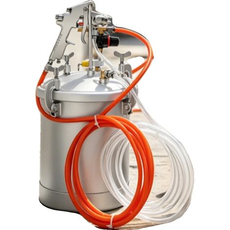 Druckbehälter, 10 l Fassungsvermögen, Material: Kohlenstoffstahl, Abmessungen: 33 x 53 cm, Luftverbrauch: 6–10 cfm, Empfohlener Druck: 50–80 psi (1/5)