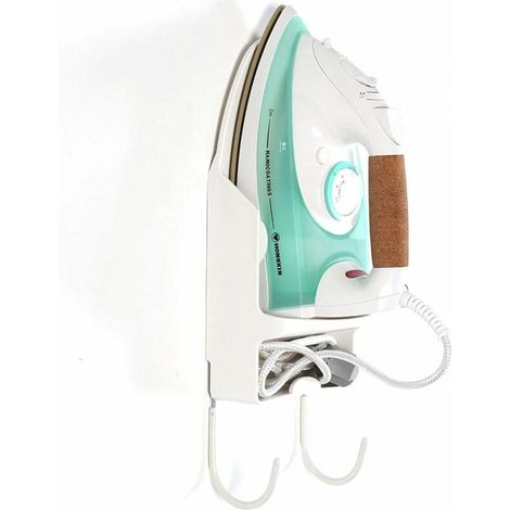Ironing Board Hanger, Laundry Electric Iron Rack, Storage Rack (White, Size: 294 x 133mm) (1/5)