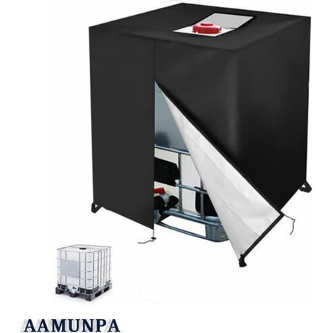 DWcouple Bache pour Cuve 1000L IBC, 420D Réservoir d'eau Couvercle, Anti-UV Anti-poussière Couverture Container Réservoir IBC,Bache de Protection Cuve IBC avec Fermeture éclair(120 x 100 x 116 cm) (1/5)