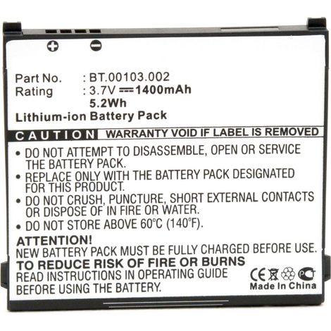 NX - Batterie téléphone, smartphone, GSM 3.7V 1400mAh - 1UF504553-1-T0582BT.00103.002 (1/3)