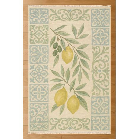 Tapis en coton multicolore - 60 × 120 cm - Hauteur de poils 12 mm - Dos antidérapant - Lavable en machine à 30 °C - Livraison gratuite (1/4)