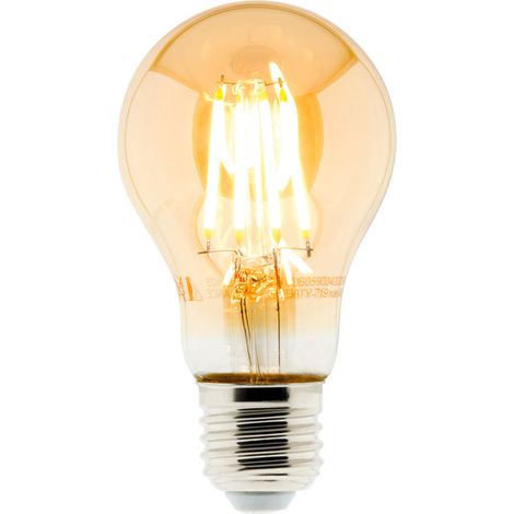Ampoule déco filament LED ambrée 4W E27 2500K - Zenitech (1/2)