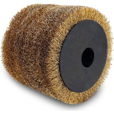 Scheppach Brosse métallique pour surfaceuse MRS1300 Brosse de rechange - Largeur 100mm - Ø120mm - Pour différentes surfaces & matériaux comme le bois, la pierre & le métal - Ponçage et dénudage