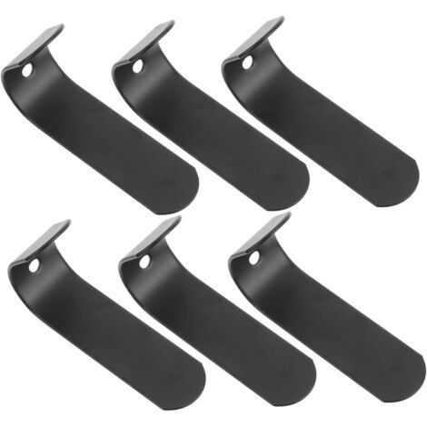 6 Pack Stainless Steel Adhesive Wall Hooks for Bedroom, Living Room, Kitchen, Bathroom, Kitchen, Black (1/5)