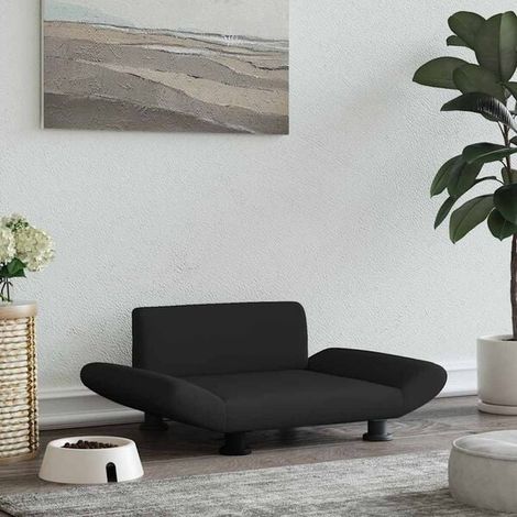 Panier pour chien noir, dimensions 70x45x28 cm, en tissu.