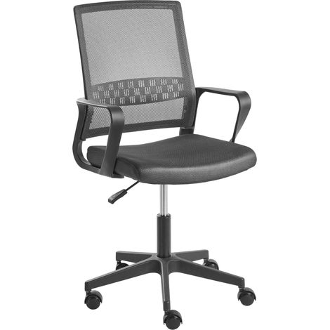 Sedia da ufficio moderna con seduta girevole in rete altezza regolabile rivestimento grigio scuro Ease