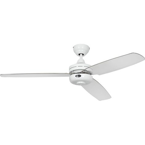 NIGHT FLIGHT 132, Ventilatore senza Luce con Telecomando, CasaFan - Corpo: Bianco - Colore Pale: Acrilico trasparente (1/3)