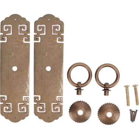 antike chinesische Schubladengriffe aus Messing, Retro-Glücksmotiv, patinierte Bronze-Möbelgriffe für Schrank und Kommode (1/5)