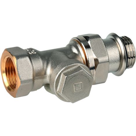 Raccord de retour Verafix-E, nickelé, filetage 3/8", filetage souple.