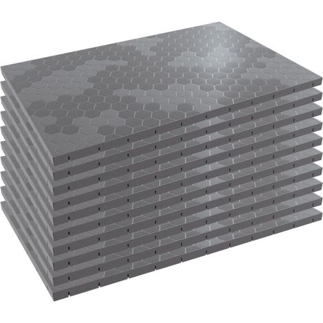 Lot de 10 dalles de sol clipsables grises 116x76x3 cm – Polypropylène recyclé antichoc – Résistantes aux intempéries et aux chocs – Installation rapide sans outils – Intec (1/5)