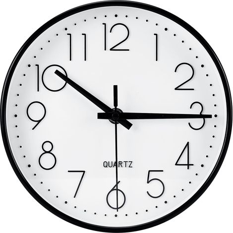 Horloge Murale Silencieuse décorative Ronde Moderne sans tic tac Facile à Lire pour Bureau Cuisine 20cm (1/5)