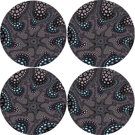 Set di 4 tovagliette rotonde per tavolo 4D 33 cm - polpo Feltro ecologico, stampa HD, lavabile a 40 °C, Bertoni (1/5)