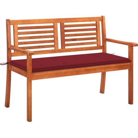 Banc de jardin 2 places avec coussin 120cm Bois d'eucalyptus 7 (1/5)