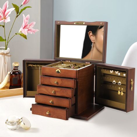 5 niveaux de stockage boîte à bijoux boîte à bijoux boîte à bijoux valise
