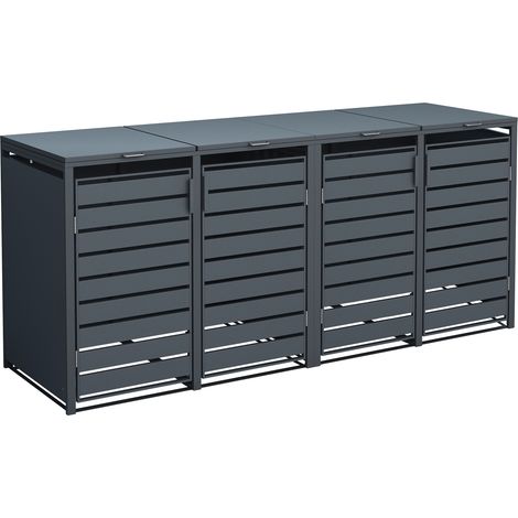 Westmann Mülltonnenbox 4-fach mit Deckel, anthrazit, 264 x 80 x 116 cm (B x T x H) (1/5)