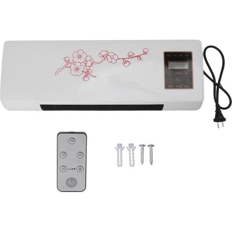 Radiateur soufflant mural 220V silencieux portable avec télécommande, prise UE, pour salle de bain chambre (1/5)