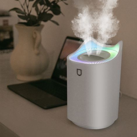 Humidificador para dormitorio, humidificador USB de 3 litros con 2 boquillas de pulverización, hasta 24-48 horas de funcionamiento continuo para el hogar, yoga, oficina. (1/4)