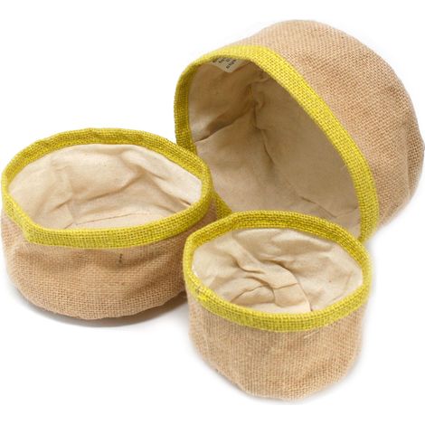 Lot de 3 Paniers en Jute Naturel - Olive- Vendu par 1 (1/2)