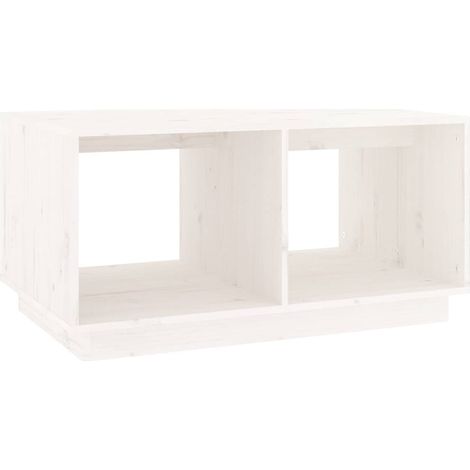 Maison Exclusive - Table basse Blanc 80x50x40 cm Bois massif de pin (1/5)