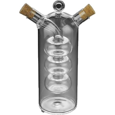 Doppelwandige Ölflasche, 2-in-1-Essigflasche, Glasflasche, Gewürze, Würzmittel, verschlossene Flaschen und Gläser. (1/5)