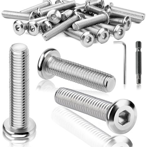 Vis Tete Plate M8x40mm Vis Allen M8 Acier Inox 25 Pièces (1/5)