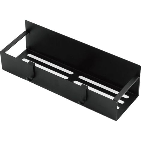 Porte-épices magnétique pour réfrigérateur avec crochet, support de rangement suspendu pour condiments, noir, 27 x 8,5 x 5 cm / 10,6 x 3,3 x 2 pouces (1/5)