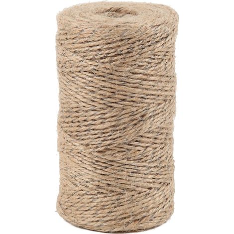 1 Bobine Ficelle, Diamètre 1,4mm, Longueur 190m, Jute Naturel, Fil Acier Intérieur, Jardinage Bricolage (1/5)