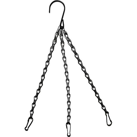 Chaîne en fer pour suspensions de jardin, crochet pour panier suspendu, accessoires en métal noir (1/5)