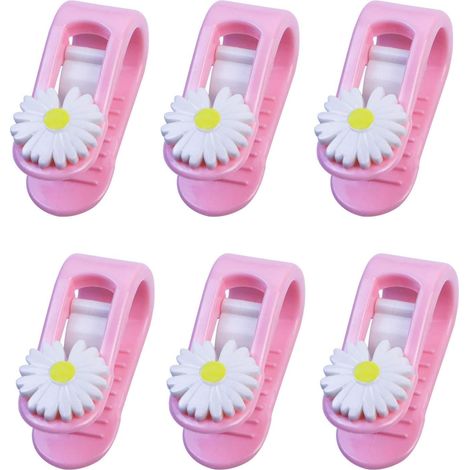 6 clips de housse de couette en forme de fleur sans aiguille (rose)-Fei Yu