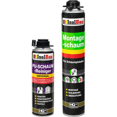 IsolBau Pistol Mounting Foam B2 Montageschaum 1 x 750 ml 1 x Cleaner (1/5)