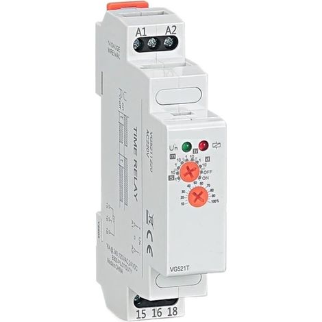 Minuterie temporisée à relais AC/DC 12V 24V 220V 230V avec rail (1/3)