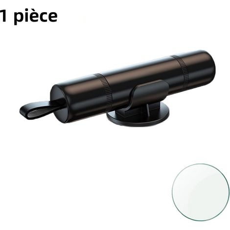 1 marteau de sécurité multifonction brise vitre et coupe ceinture pour voiture avec socle et verre de test couleur noire (1/5)